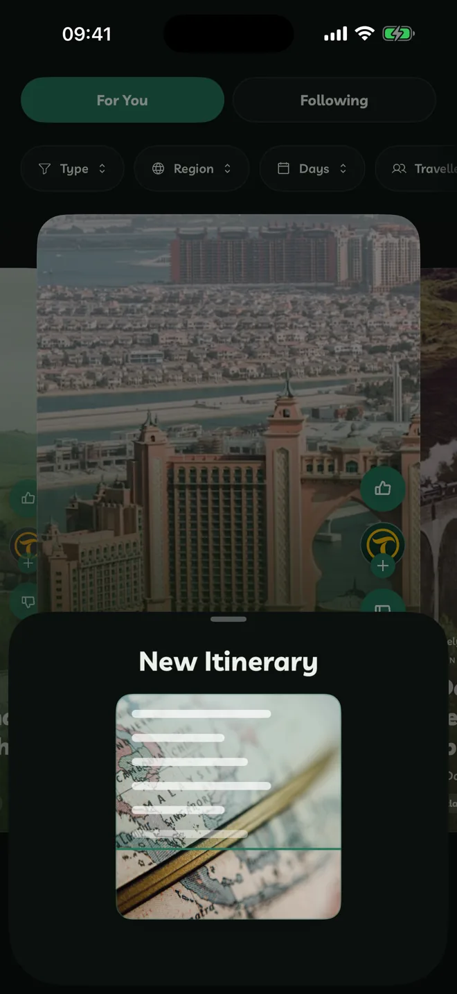 The itinerary being built from the import
