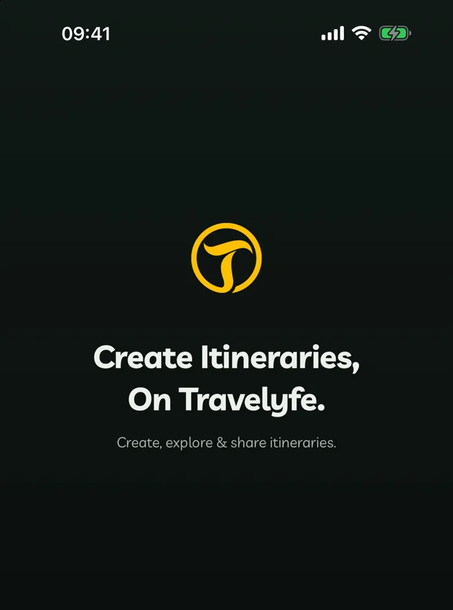 The Travelyfe sign-in screen
